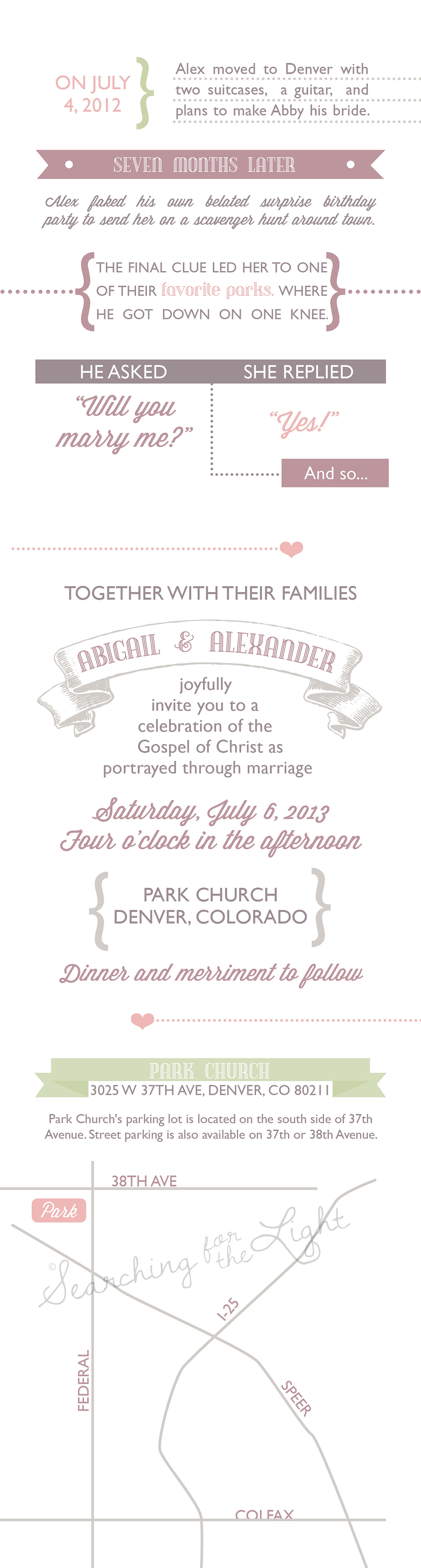 Love Story Wedding Invitations by Denver Wedding Photographer 