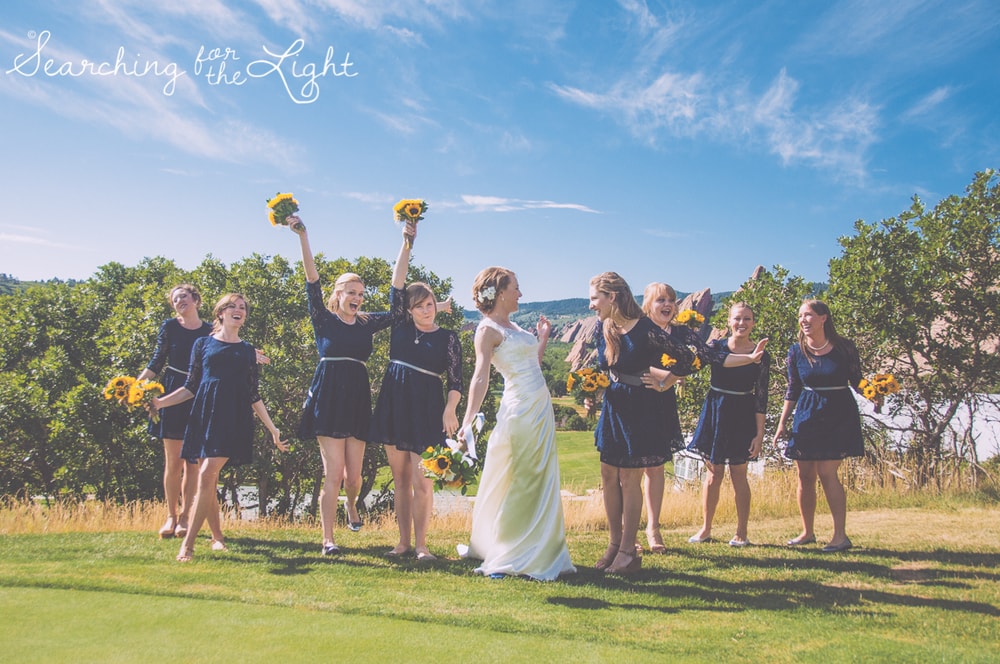 Wedding Party Bridesmaids Arrowhead Golf Course Wedding Photos by Denver Wedding Photographer