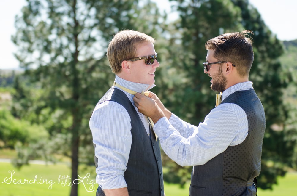 handmade bow tie Arrowhead Golf Course Wedding Photos by Denver Wedding Photographer