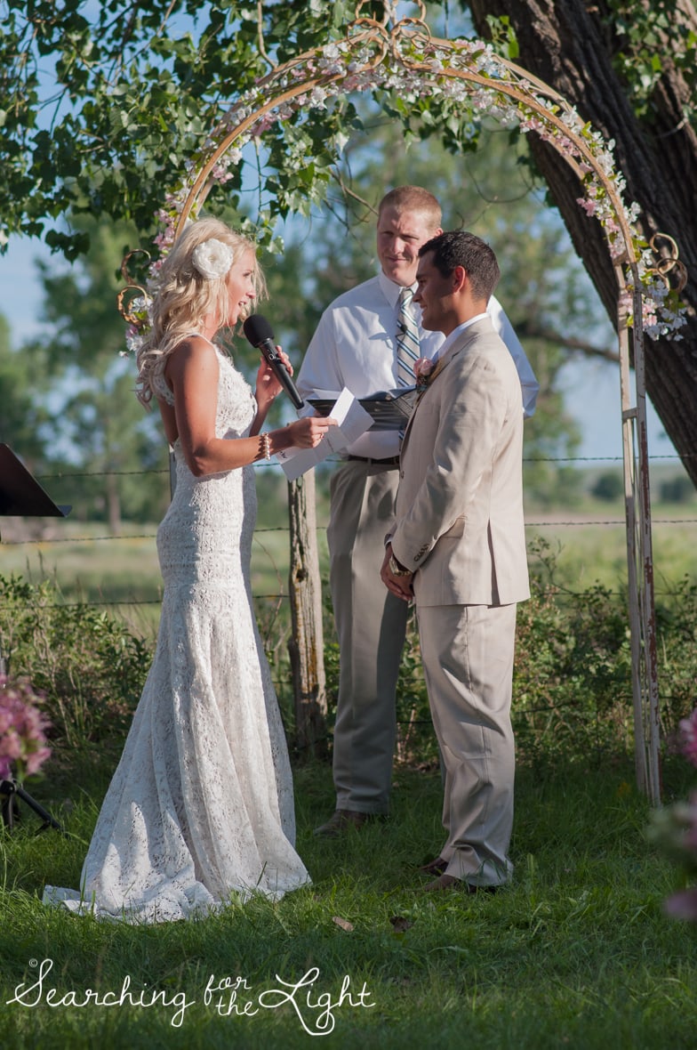 Your Wedding Ceremony: Stand in the Center | wedding ideas from a professional Denver wedding photographer encouraging couples to make sure they stand in the center of the aisle.