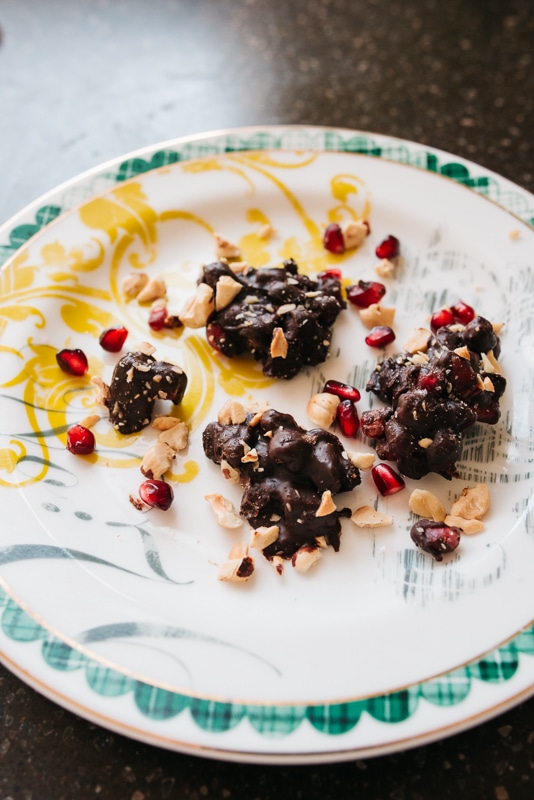 Chocolate Covered Hazelnut Pomegranates Recipe {Quick Christmas/Holiday Dessert | By Colorado Branding Photographer}