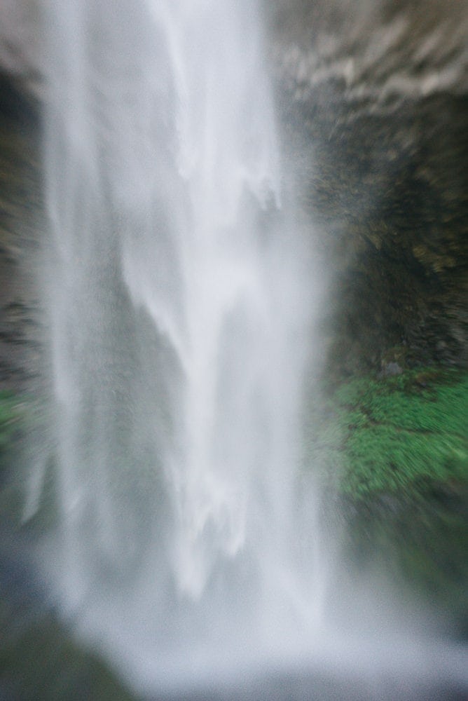 close up photo of a waterfall water falling down, Abiqua Falls