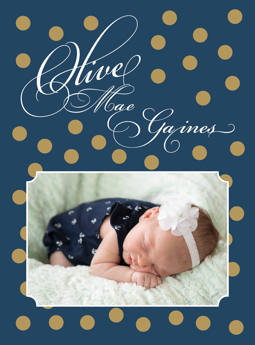 Denver-newborn-photographer-Olive Birth Announcement