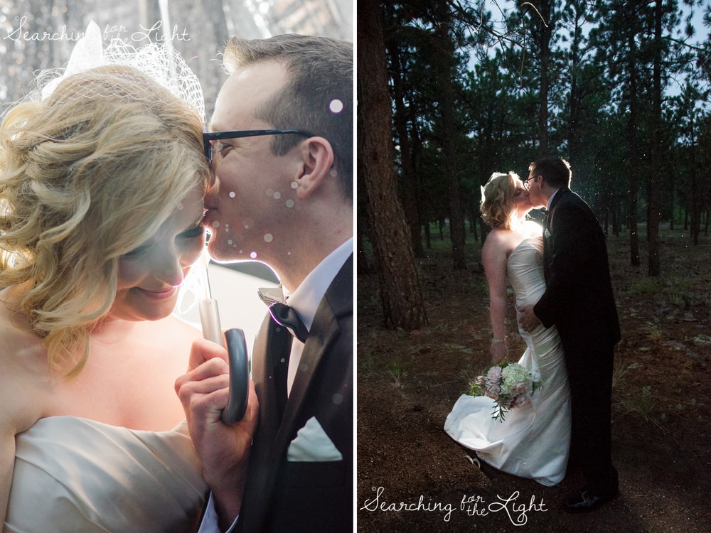photos in the rain Boettcher Mansion wedding photos from a Denver wedding photographer
