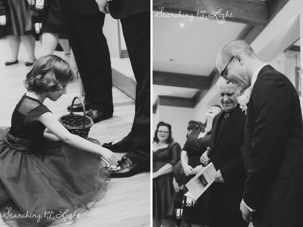 indoor ceremony at Parkside mansion wedding photo by denver wedding photographer, romantic evening wedding photo, city wedding