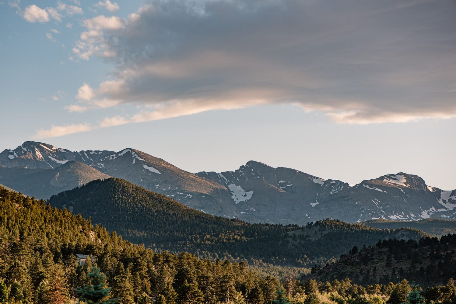 view of rocky mountain national parka at sunset