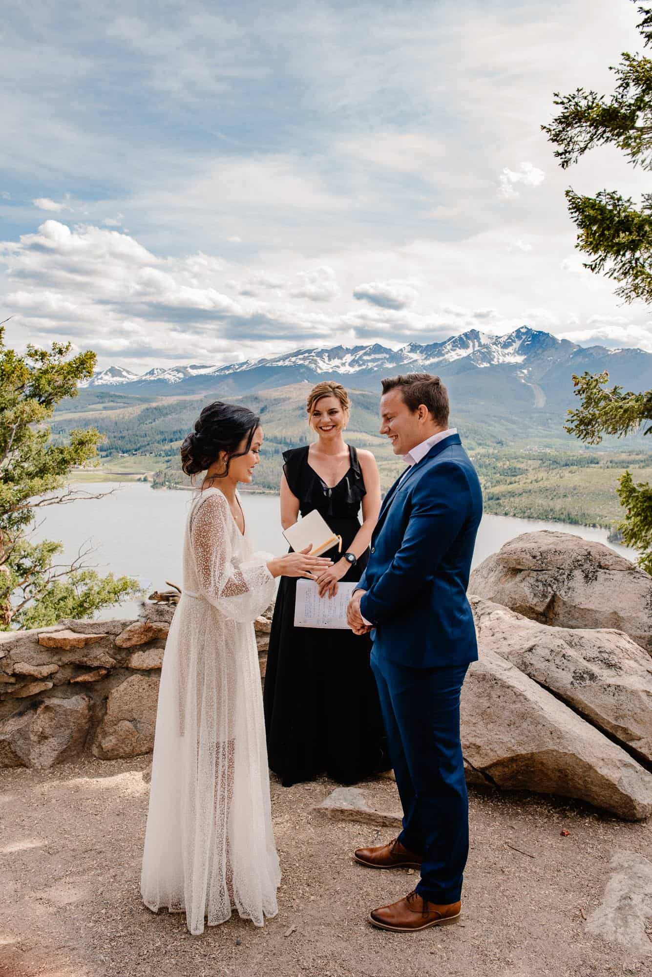 Couple getting married outside of Breckenridge Colorado, eloping in Colorado