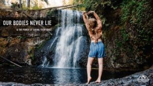 how I cured my autoimmune disease and coped with chronic illnesses cover of Lumalia by a waterfall and text "our bodies never lie and the power of giving them voice"