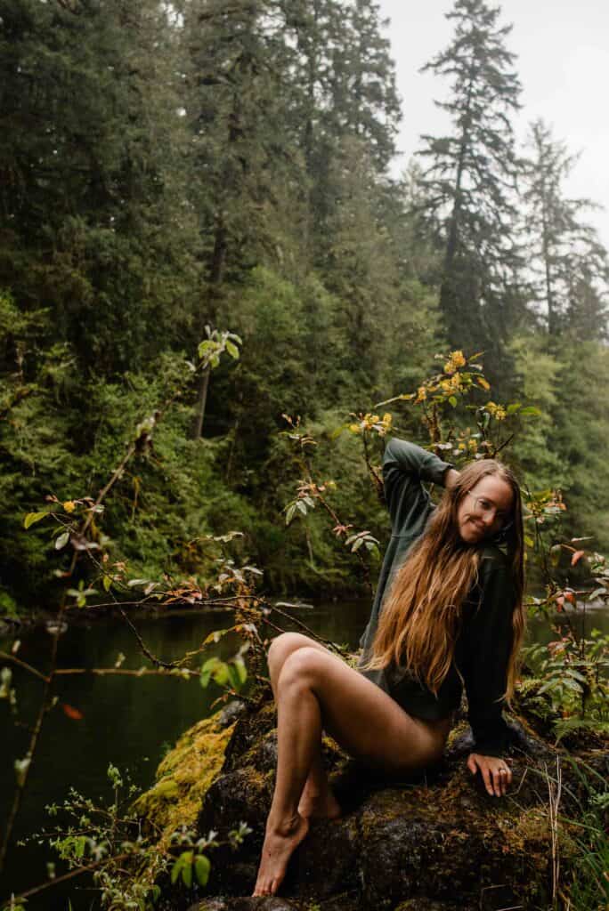 lumalia sitting on a rock