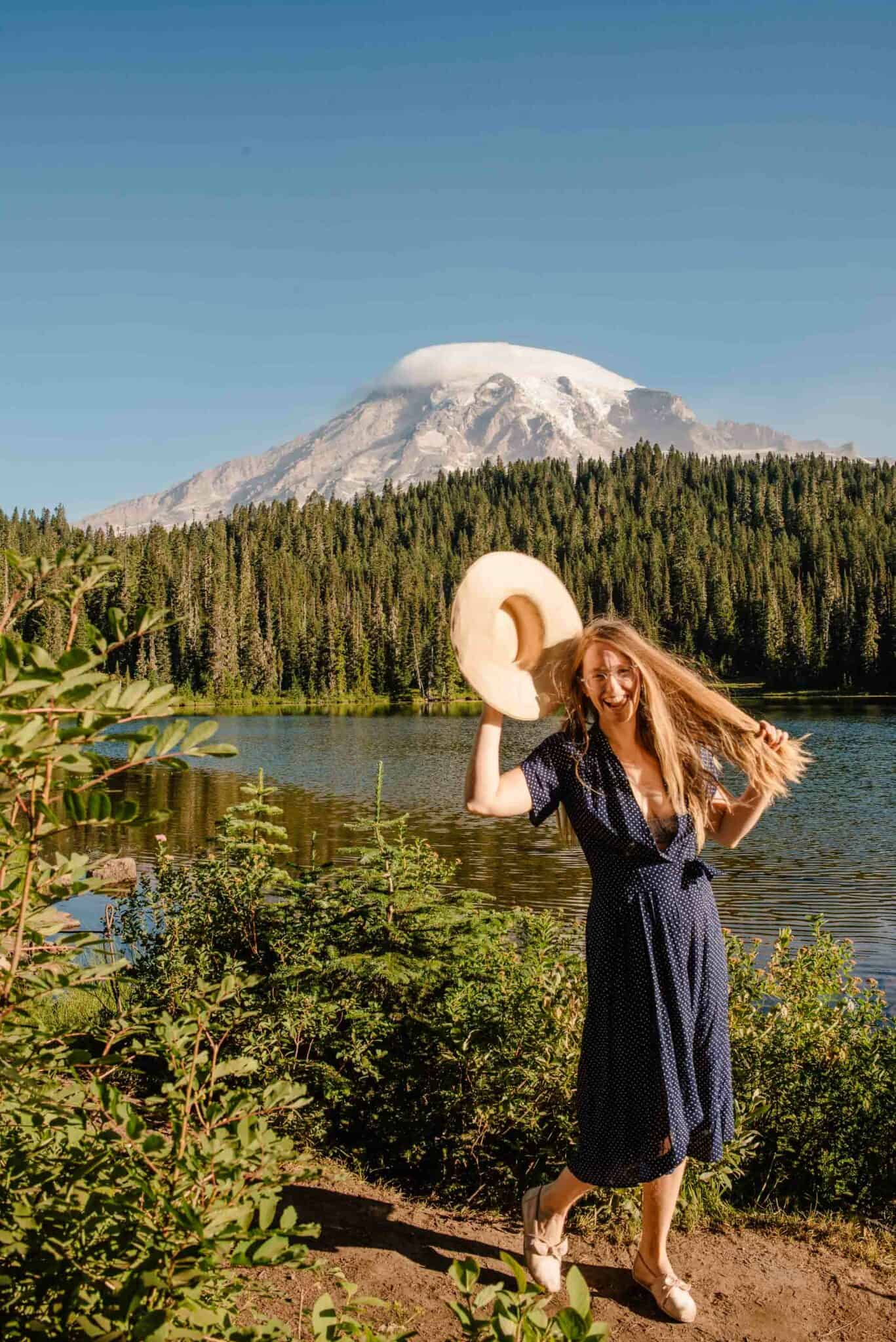 Lumalia smiling in front of a mountain