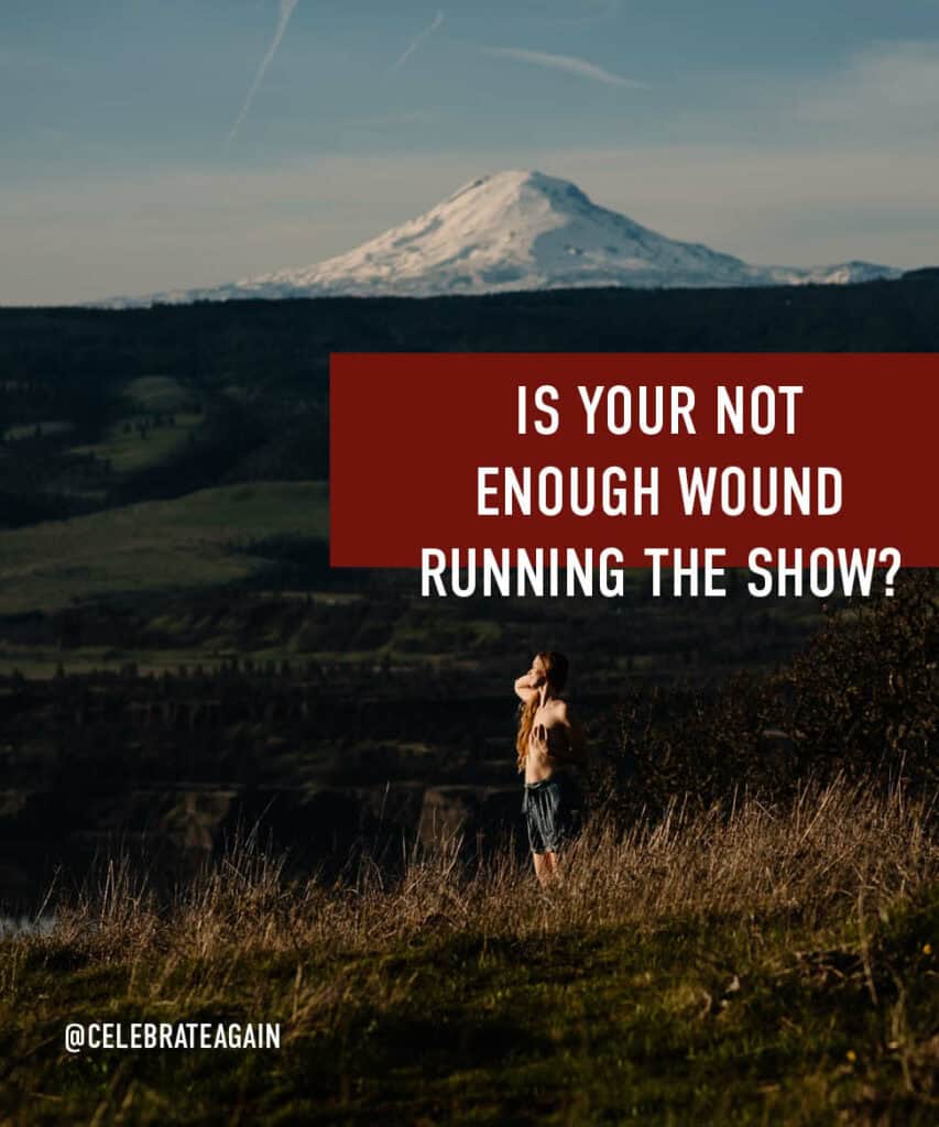 "is your not enough wound running the show" text over Lumalia near a mountain