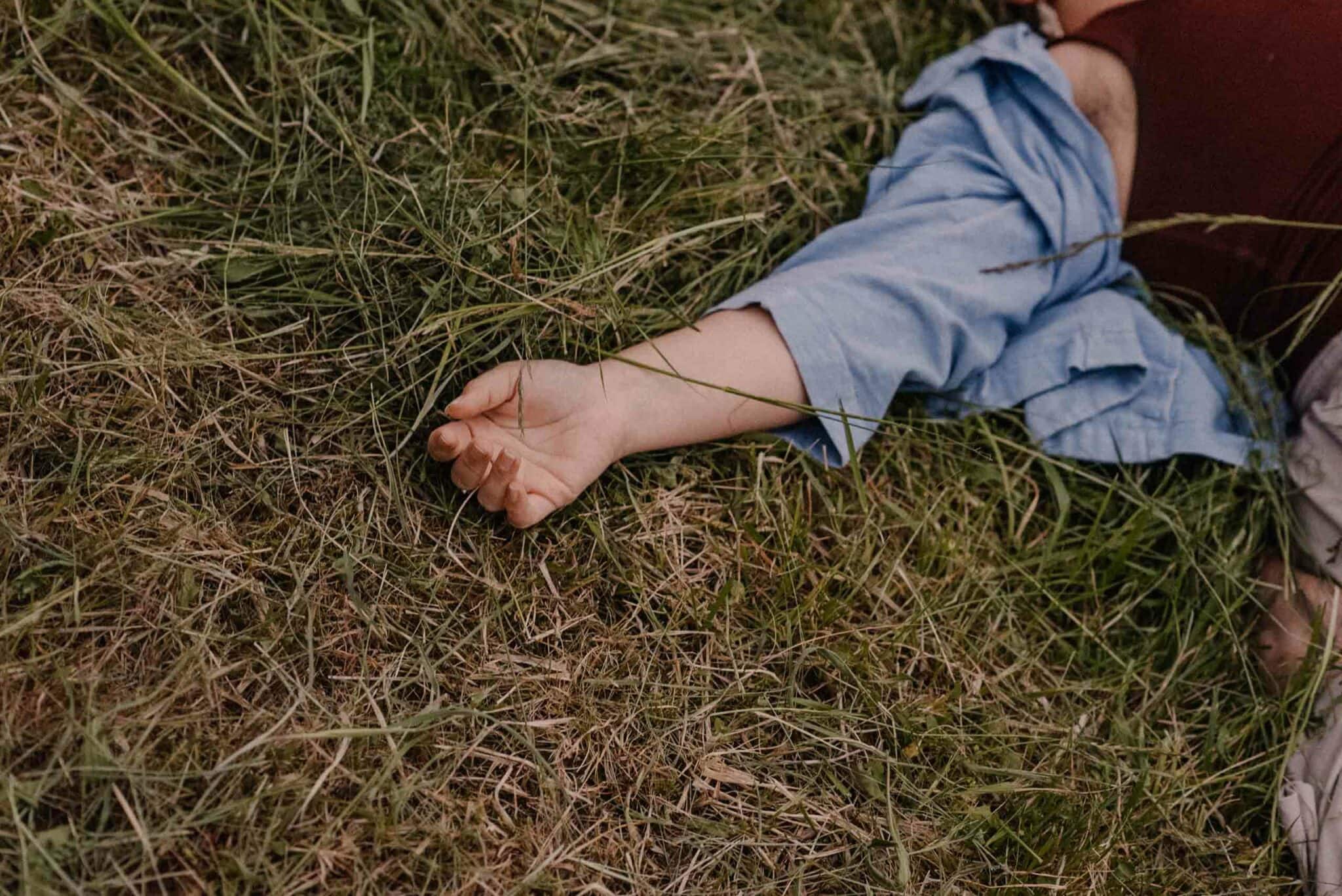 woman who's palm was out embodied healing example feeling her feelings