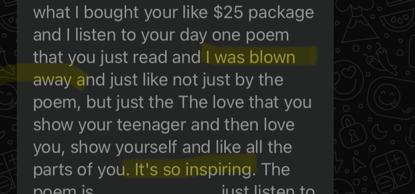 I was blown away I was so inspired