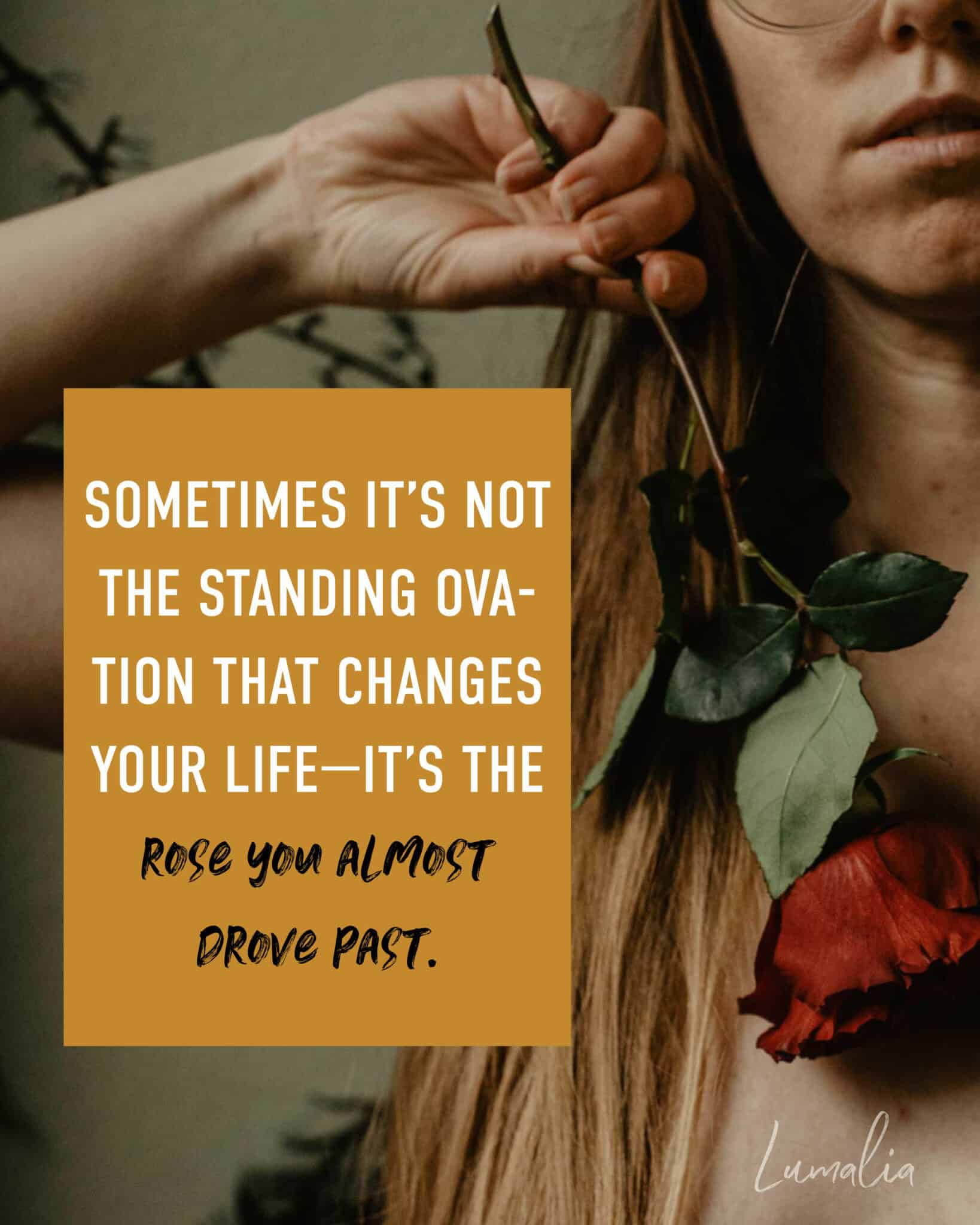 "Sometimes it’s not the standing ovation that changes your life—it’s the rose you almost drove past."a woman with a rose on her chest From Roses to Mary Magdalene: The Secret of Everyday Awe