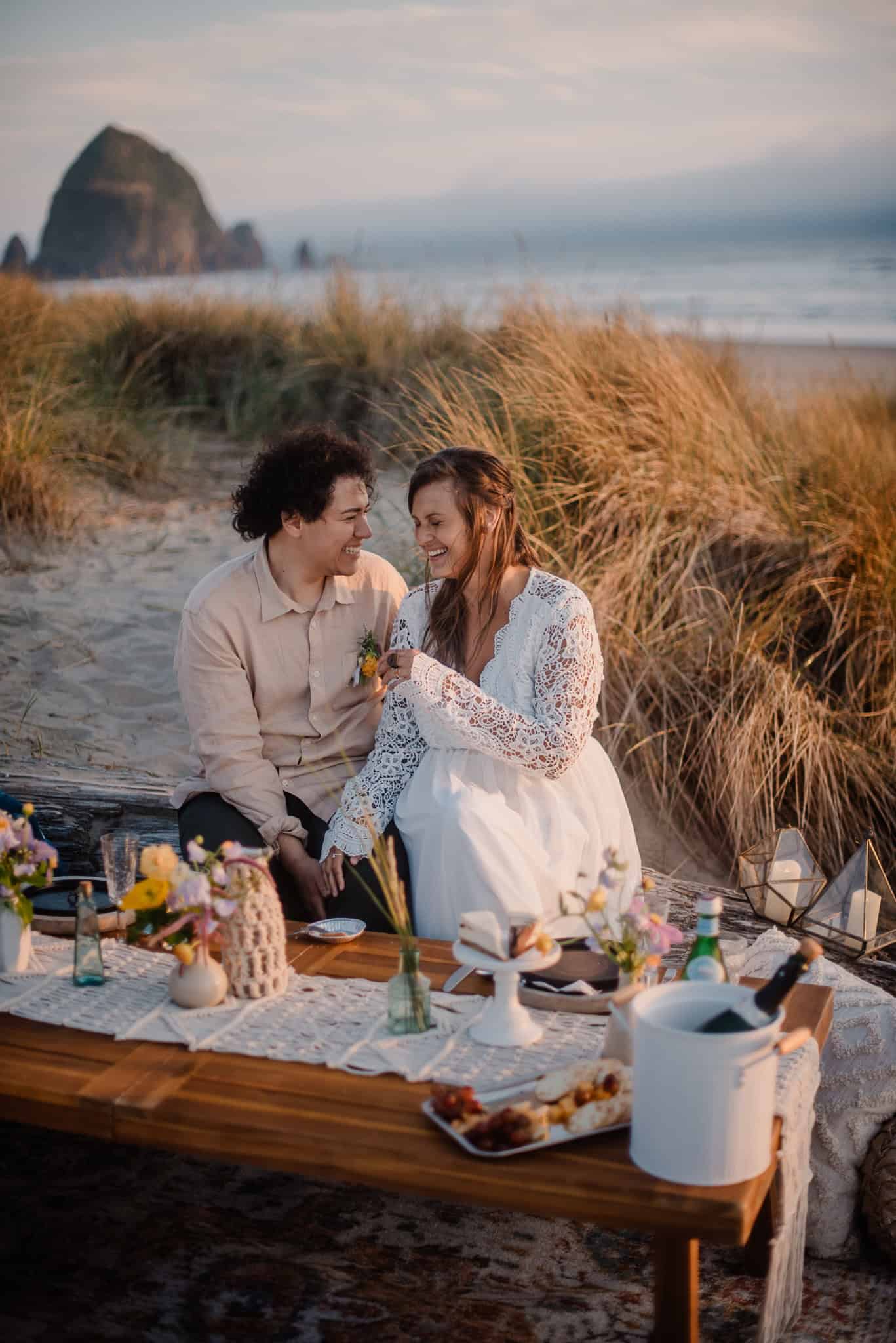 couple on the oregon coast during couples photography session with Lumalia