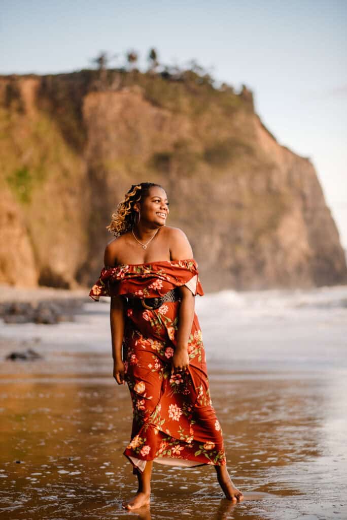 woman near the ocean in an aliveness experience