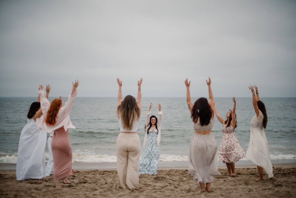 women in a circle during rage retreat in oregon